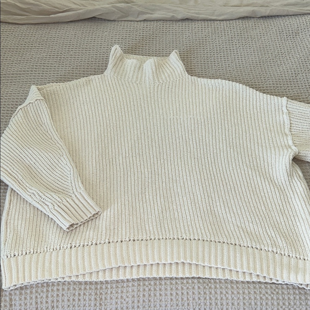 Aerie Cream Turtleneck Sweater